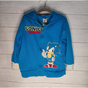 SEGA Sonic The Hedgehog Fleece Zip Up Hoodie Sonic Jacket Boys Size 4T